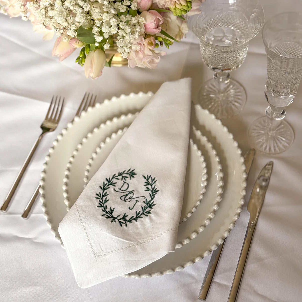 Bespoke wreath napkins