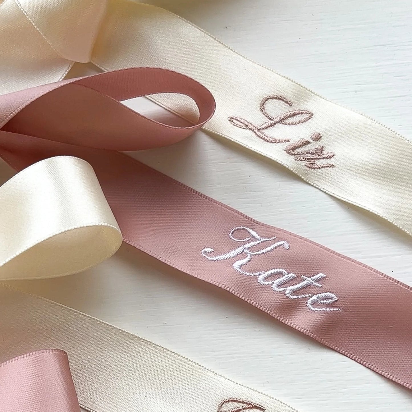 Personalised satin ribbons